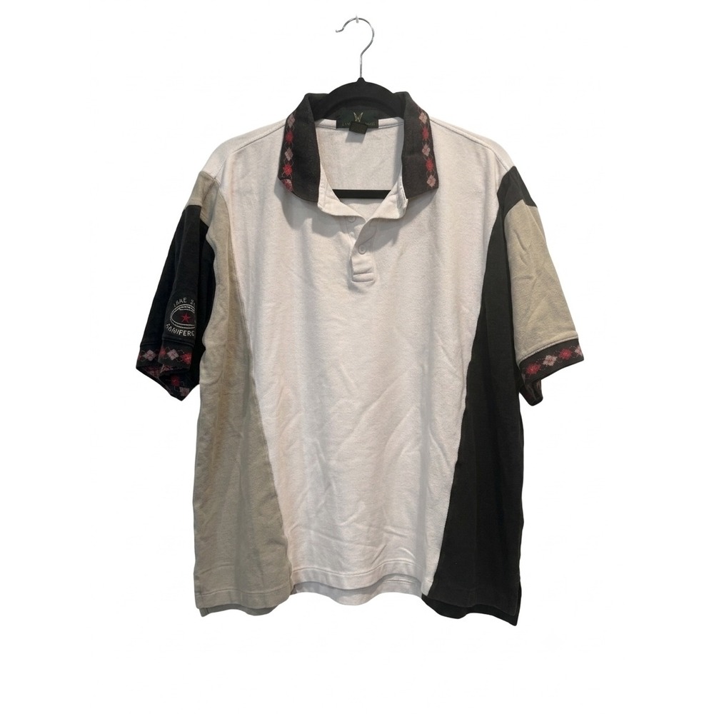 Lyle & Scott Vintage Colorblock Polo Shirt Lone Star Conference Argyle XL USA